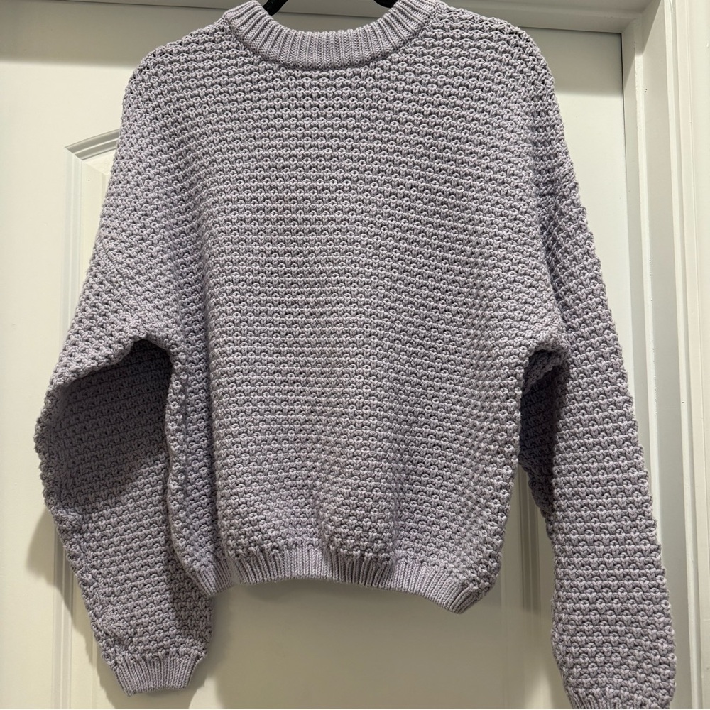 Universal Thread Chunky Knit Sweater XL Lilac Textured Pullover Cozy Crewneck